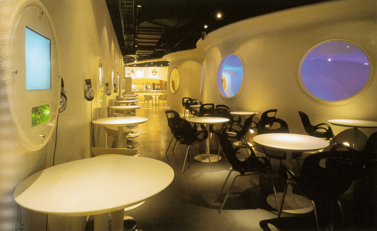 y2kaestheticinstitute:  J-POP Cafe Odaiba - FANTASTIC DESIGN WORKS (Katsunori Suzuki)