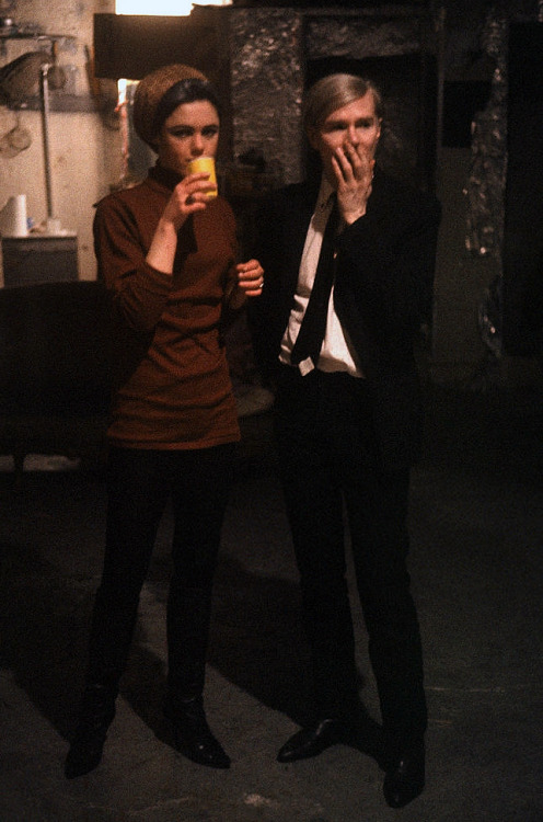 onlyediesedgwick:Edie and Andy at the Factory. Photographed by Susan Wood. 
