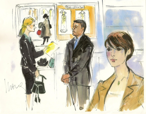 popculturediedin2009: Celebrities in Court: Sketches by Mona Shafer Edwards Winona Ryder (2002) Cou