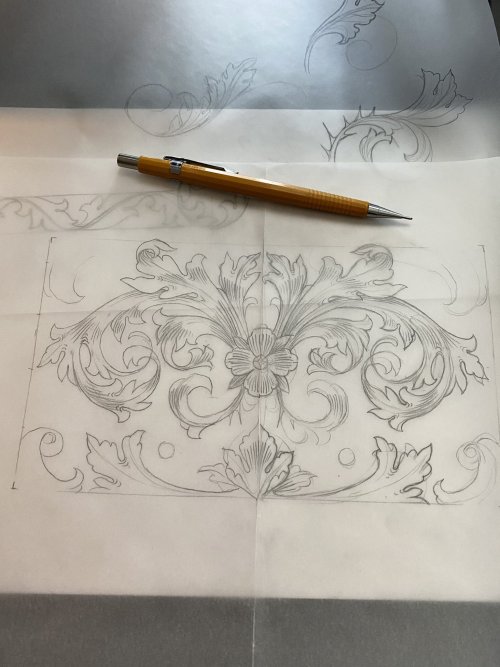 took a class on traditional scrollwork and acanthus leaves this weekend with Skyler Chubak (@letter.