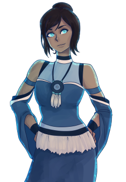 lapis-lazhuli:  super sparkly magical korra to go with the asami from 300 years ago. i love the dresses they wore to the wedding sooo much..