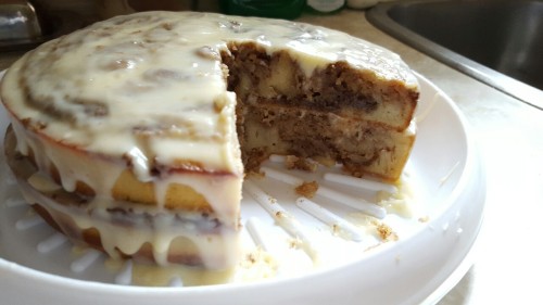 massivelyfattening:  Inside of the cake since I finally cut into it. It’s incredibly dense, haha. Cue Milhouse: it’s so thick!