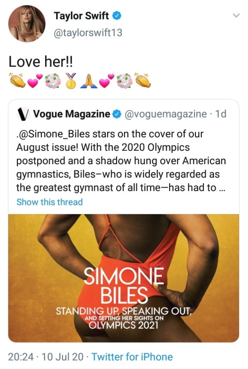 Simone Biles Covers Vogue August 2020 | Tumblr