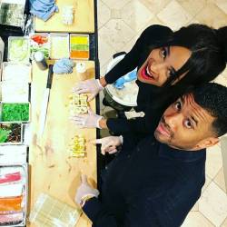 sunflowerdazin: illmaticraj:  imageof1love:  Russell hired a renowned sushi chef to show him and Ciara how to make Ciara’s favorite sushi for her birthday.   SHE LOVED IT!!!!  It still boggles my mind that people refer to Russell Wilson as being ‘corny