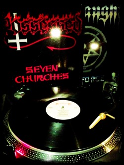 kaatjerenaatje:  This is for all y’all 1980’s trash fans; “Seven Churches” by Possessed, released back in 1985. It’s the European release on Roadrunner, first press. Sure, this is ancient, still kicks behind though. Thrashin’ hails to the