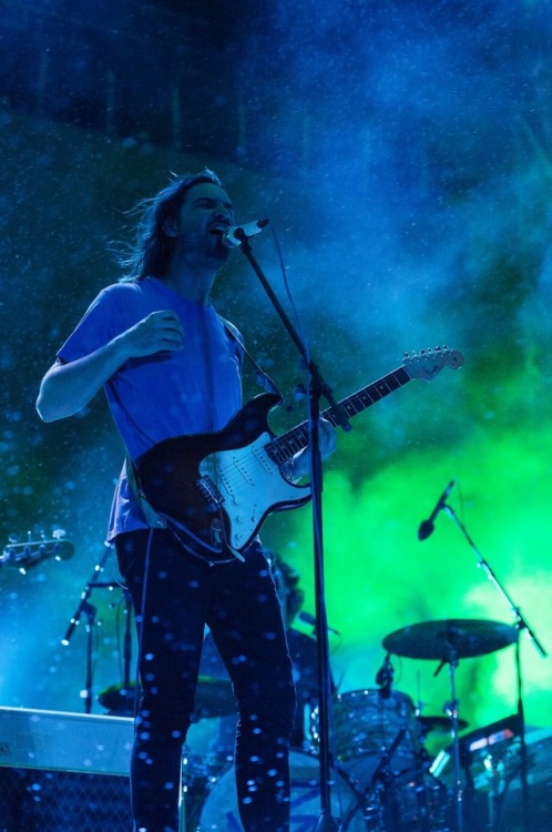 Tame Impala playing in the rain at Pitchfork 2018 - shot by Will Fenwick