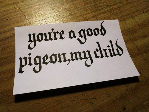 theshitpostcalligrapher:req’d by @grapeydavispls add a picture of pigeon child to thisok, here’s one