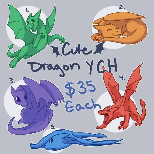 Cute dragon YCH (your character here) This is for dragons only unfortunately. I just really wanna dr