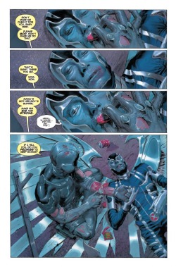daily-superheroes:  Deadpool’s sweetest moment [Uncanny X-Force #4]http://daily-superheroes.tumblr.com