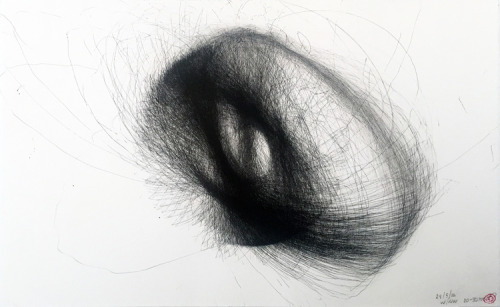 lafilleblanc:  CAMERON ROBBINSWind drawings & Field linesink op paper“…Cameron’s work is based on interaction with natural forces and the elements. He has devised many ways of producing a kind of collaboration between artist and nature using