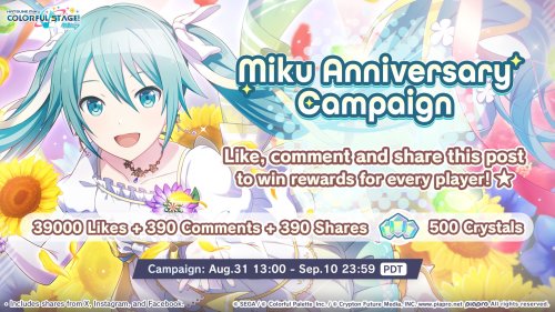 Celebrate Miku's Anniversary With A Campaign!