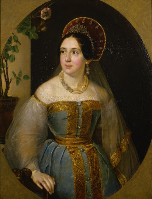 history-of-fashion:1838 Vasily Tropinin - Portrait of Ekaterina Karzinkina(Museum of V.A. Tropinin a