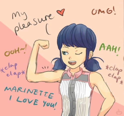 baraschino:if marinette wore a sleeveless top to school……and then no one would questio