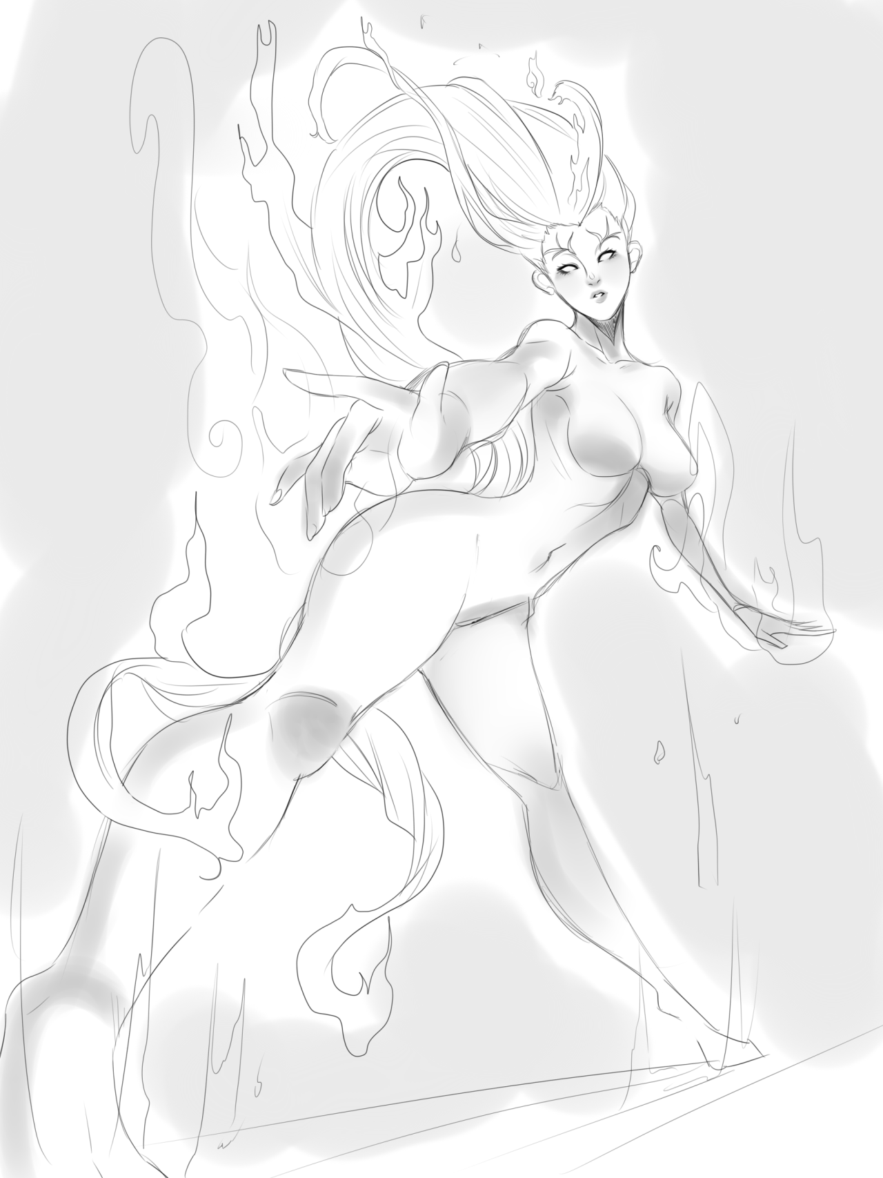 quick sketch of Sol, new goddess for SMITE. I also forgot the watermark or whateavah