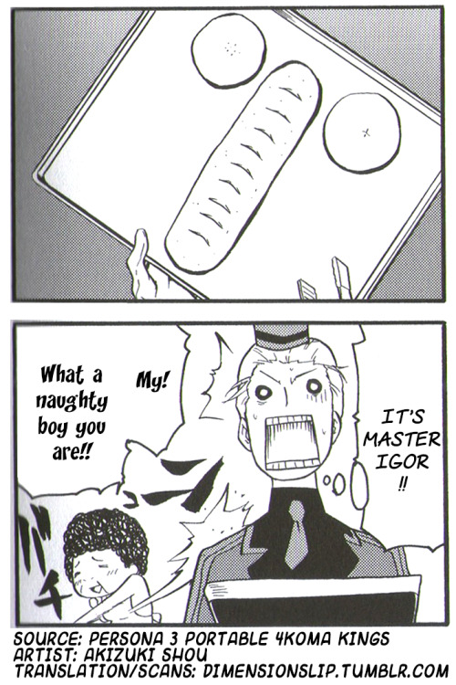 dimensionslip: Title: Each to Their Own ImaginationSource: Persona 3 Portable 4-Koma KingsArtist: Ak