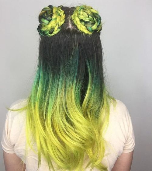 color-head:Green and yellow hair! adult photos