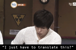 crownedd:  When L is asked to translate Dongwoo’s rap part from paradise 