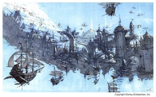 scurviesdisneyblog:Concept art for Treasure Planet (2002) @theallknowingowl