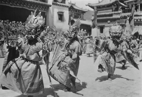 Joseph F. Rock, Balden Lhamo leads the Bowa in protecting Yama, The King of Hell, Choni Lamasery, Ti