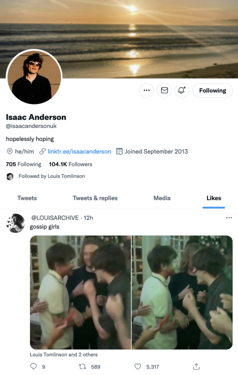 Isaac’s recent like on Twitter - 6/6