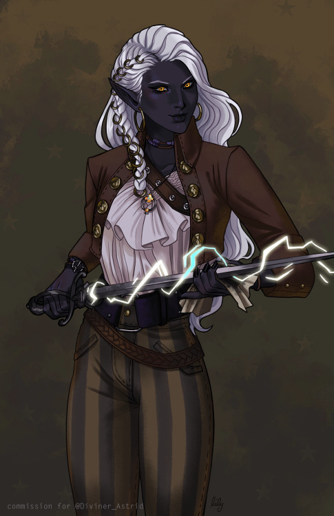 feyspeaker:Drow commission I finished recently. Loved working on her!! Drow are just The Best.