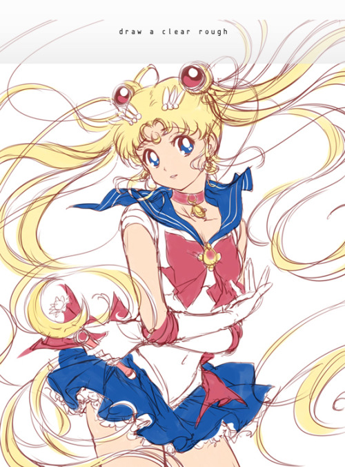 soundlesswind:Redrawing of the Sailor Moon Crystal BD cover — something I’m doing for fun with some 