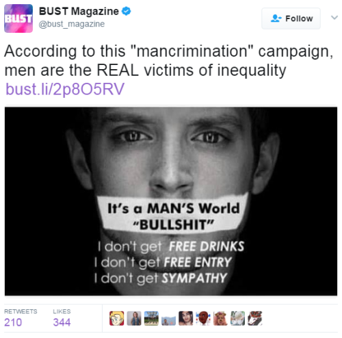 marsinlibra: jas720:And anti-feminists say the things feminists talk about are petty. Women get free