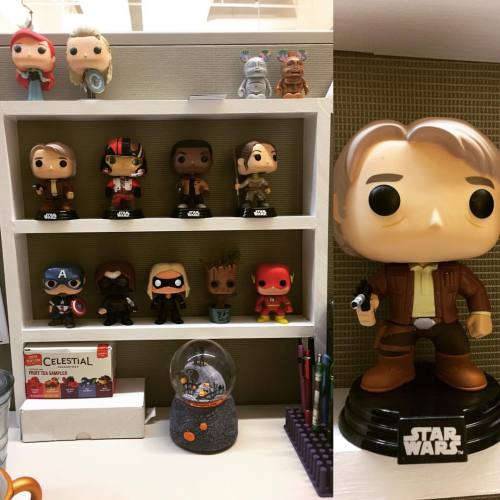 Not only did my co-worker build and hand paint a shelf without my asking he bought me a new Han Solo