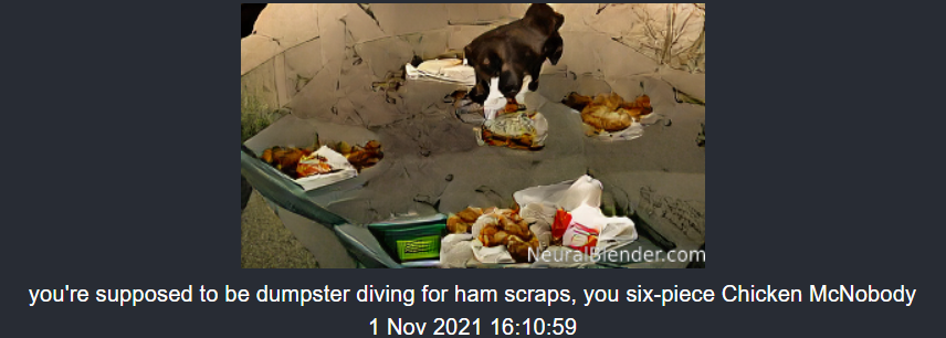 anonymouscomrade:random stuff neuralblender spat out that i liked, since that&rsquo;s