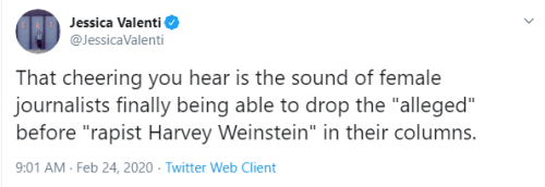 “That cheering you hear is the sound of female journalists finally being able to drop the “all