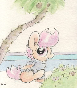 slightlyshade:  Scootaloo enjoys the beach!