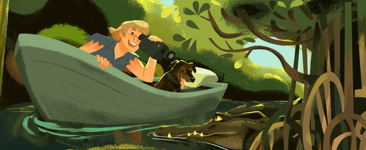 dingonato: Google doodles to celebrate the birthday of Steve Irwin (22 February 1962 – 4 September 2006) 