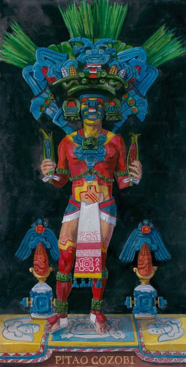 Pitao Cozobi,Zapotec maize God, Mexican Art, by Corazon Mexica