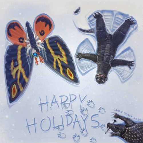 Happy Holidays! Here’s one from last year! #Godzilla #mothra #anguirus #kaiju #digitalpainting