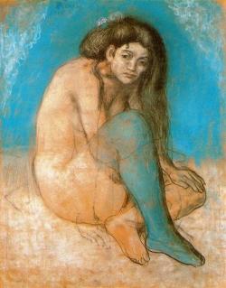 pablopicasso-art:    Seated female nude  1903  Pablo Picasso  