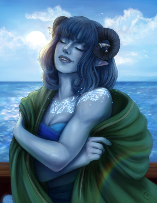 sevenredrobes: porzio-art: Episode 84 My take on Jester’s tattoo! [ID: Fan art of Jester from 