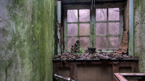 When the slides and statue were still there…  Abandoned home, Belgium, 2018.flickr ◄ ► instag