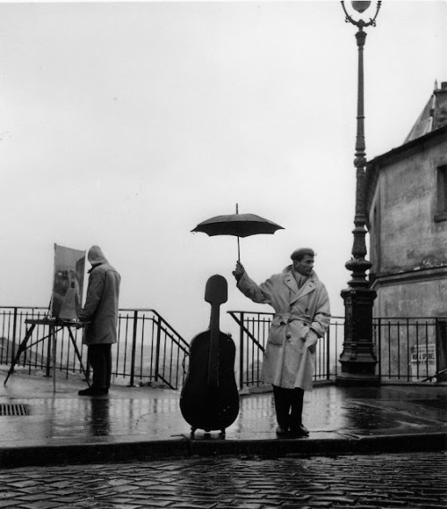 the-night-picture-collector:Robert Doisneau, Photos of French Cellist Maurice Baquet with his Cello,