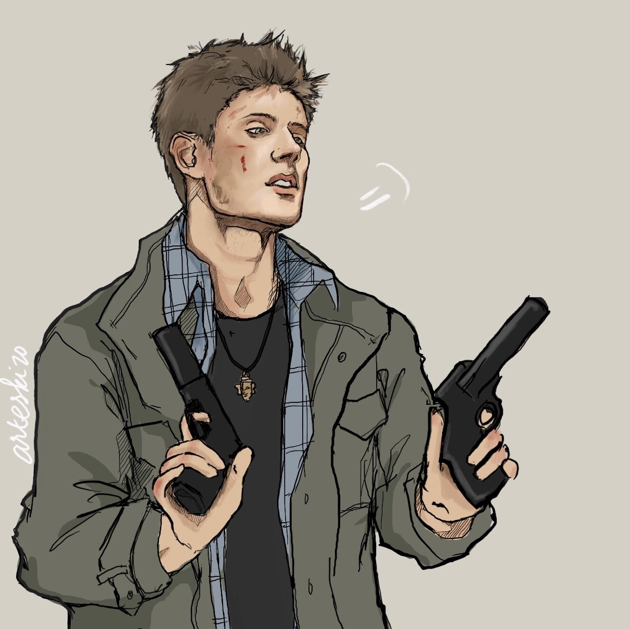 sandwich Blind tillid Sorg Jensen Ackles — arteskizo: Dean Winchester playing around with...