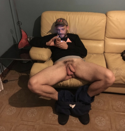 trashy-white-cock:  He’s looking for some pussy porn to watch just before you go over to get your faggot lips and tongue on His low hanging Balls and uncut Dick. If He wants you to lick His Asshole & Feet He’ll let you know. Now be a good homo