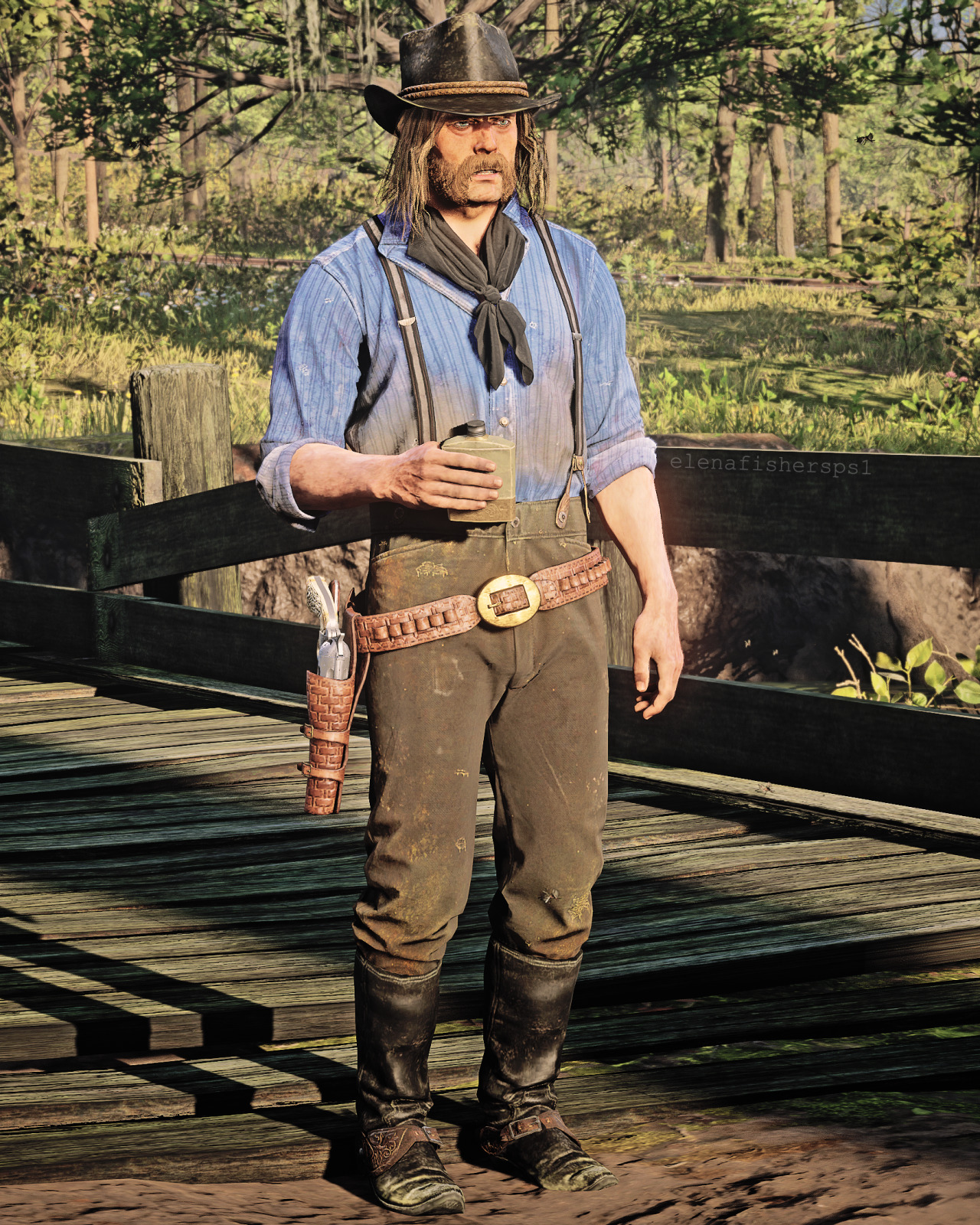 sideblog for video games — Micah in the summer gunslinger outfit [request]