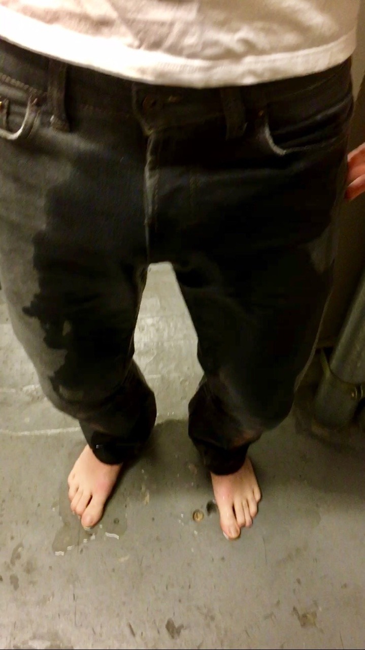 somewetguy:  Wets his jeans in the stairwell then gets drenched by his buddy. 