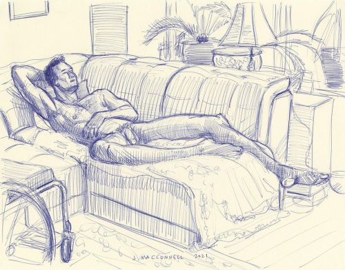 One of my favorite sketches from this year—the handsome Carson @carson_tueller at home  #johnmacconn