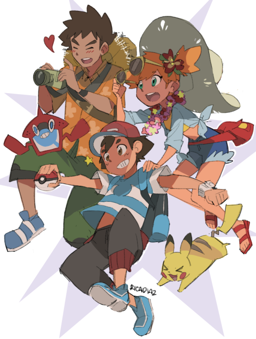 wonderfulworldofmoi:  Misty and Brock would love Alola! Especially all the beautiful beaches! altho they’d probably love it for different reasons. (ehem brock there is fully equipped)
