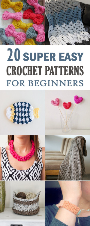 crocheting-corner:diytotry:20 Super Easy Crochet Patterns for Beginners →For all you beginners out t