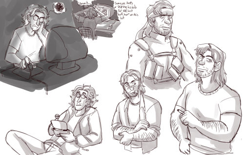 Trying to get back in the swing of doing art with some warm up doodles of Just Some Guys (honorary) 