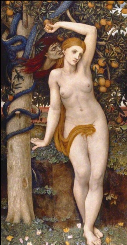 21primitive:  John Roddam Spencer Stanhope : “Eve tempted” (1877)