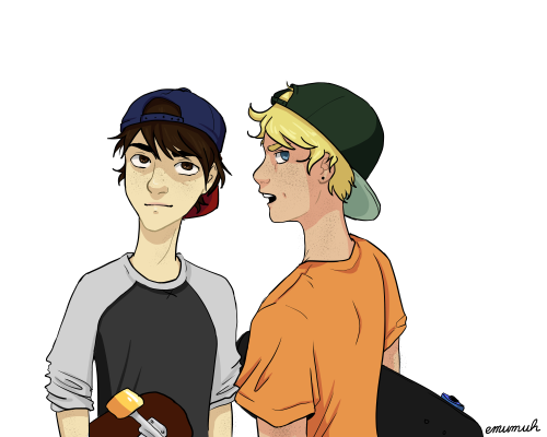 atmosphere-af: Skater!Nico and his BF, probably up to no good