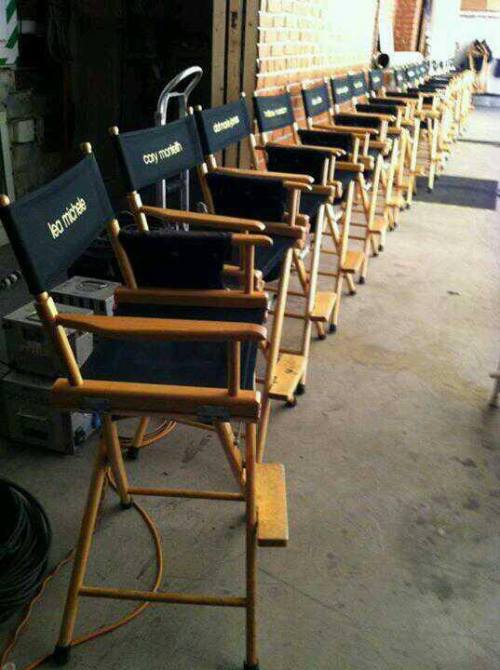 klaineforeverbitches:  Cory’s chair hasn’t been removed from set. This photo was ta