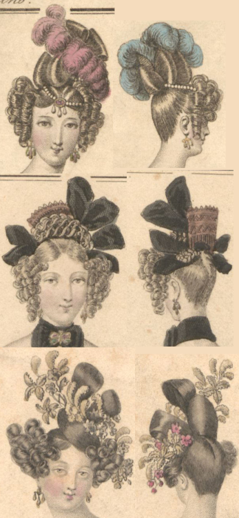 French/English hairstyles, 1829-1831 (Click to enlarge)
